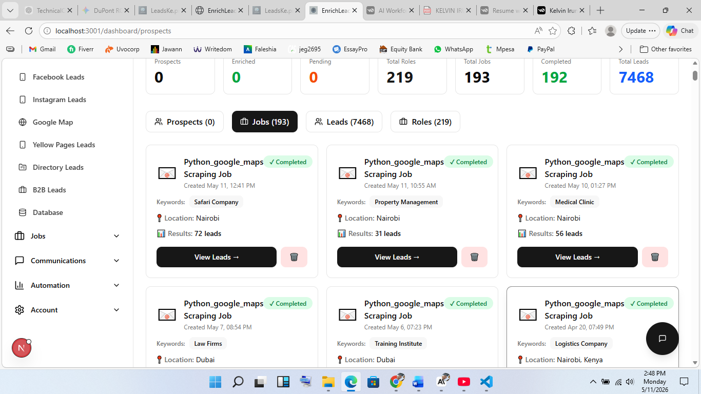 LeadsKe Projects - Lead Enrichment and Data Intelligence