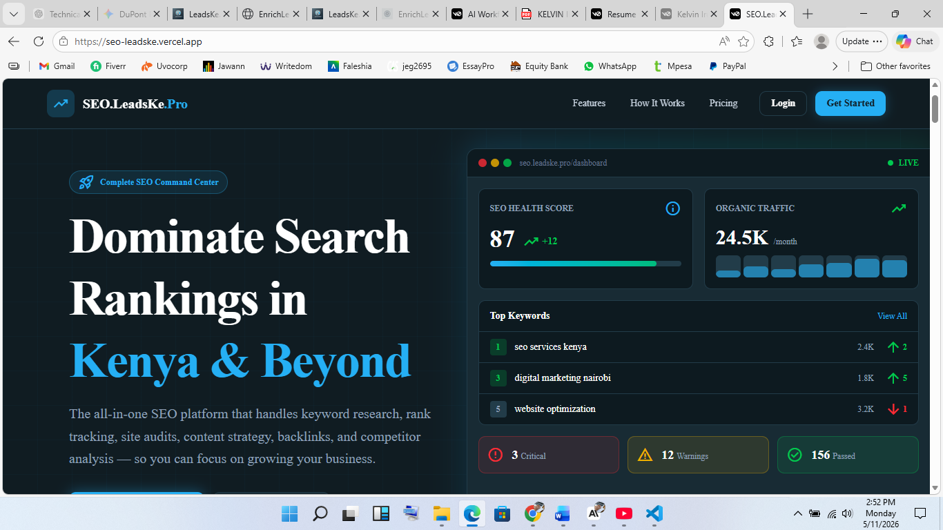 SEOLeadsKe.Pro - SEO Analytics Platform